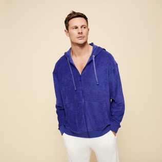 Herren Andere Uni - Solid Sweatshirt aus Frottee für Herren, Purple blue Details Ansicht 4