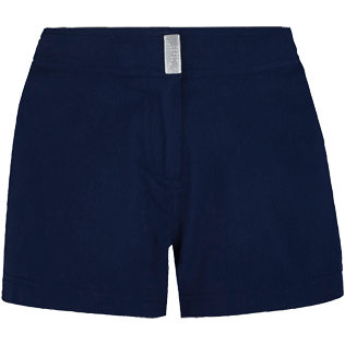 Damen Andere Uni - Solid Stretch-Badeshorts für Damen, Marineblau front Damen Andere Uni - Solid Stretch-Badeshorts für Damen, Marineblau front
