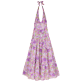 Mujer Autros Estampado - Vestido largo de algodón con estampado Rainbow Flowers para mujer, Cyclamen vista trasera