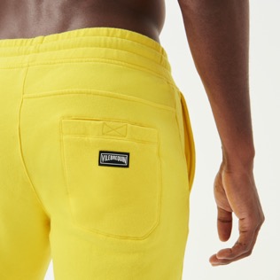 Hombre Autros Liso - Pantalones de chándal en algodón de color liso para hombre, Limon detalles vista 2