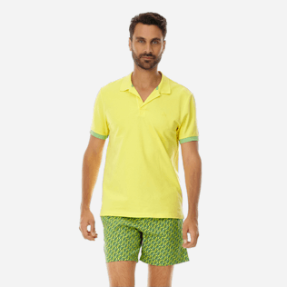 Men Others Solid - Men Cotton Pique Polo Shirt Solid, Acacia frontworn Men Others Solid - Men Cotton Pique Polo Shirt Solid, Acacia frontworn