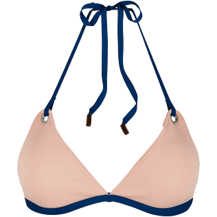 Mujer Tríangulo Liso - Top de bikini de triángulo de neopreno para mujer, Nude front Mujer Tríangulo Liso - Top de bikini de triángulo de neopreno para mujer, Nude front