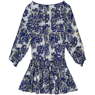 Femme AUTRES Imprimé - Mini Robe en viscose femme Hidden Fishes- Vilebrequin x Poupette St Barth, Purple blue vue de dos