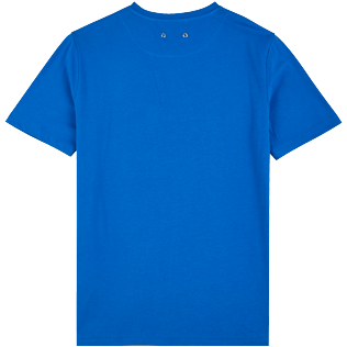 Men Others Solid - Men Organic Cotton T-Shirt Solid, Sea blue back view