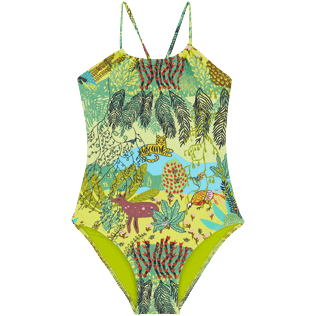 Girls One piece Printed - Girls One-piece Swimsuit Jungle Rousseau, Ginger front view