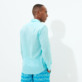 Hombre Autros Liso - Camisa en gasa de algodón de color liso unisex, Lazulii blue vista trasera desgastada