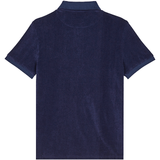 Men Others Solid - Men Terry Polo Shirt Solid, Navy back view