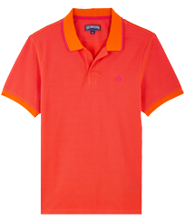 Men Others Solid - Men Cotton Pique Polo Shirt Solid, Apricot front view