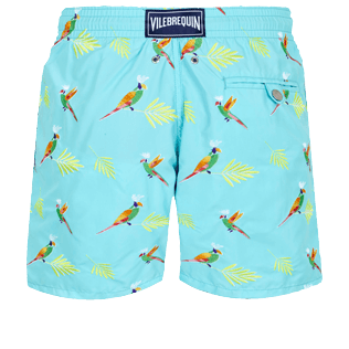 Hombre Clásico Bordado - Men Swimwear Embroidered Multicolore Parrots - Limited Edition, Lazulii blue back Hombre Clásico Bordado - Men Swimwear Embroidered Multicolore Parrots - Limited Edition, Lazulii blue back
