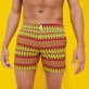 Uomo Altri Stampato - Costume da bagno uomo elasticizzato con girovita piatto Fish on Line, Burgundy dettagli vista 3