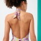 Damen Einteiler Bedruckt - Rainbow Flowers Badeanzug für Damen mit tiefem Rückenausschnitt, Cyclamen Details Ansicht 2