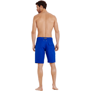 男款 Others 纯色 - 男士纯色亚麻直筒百慕大短裤, Royal blue backworn 男款 Others 纯色 - 男士纯色亚麻直筒百慕大短裤, Royal blue backworn