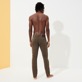男款 Others 纯色 - 男士纯色五袋长裤, Brown 背面穿戴视图