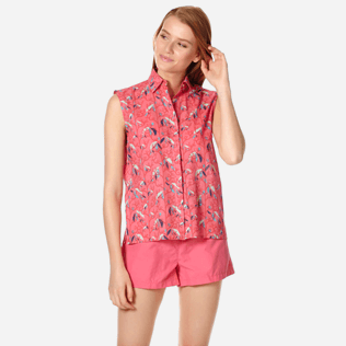 Donna Altri Stampato - Camicia donna in cotone Turtles Song, Cherry blossom frontworn Donna Altri Stampato - Camicia donna in cotone Turtles Song, Cherry blossom frontworn