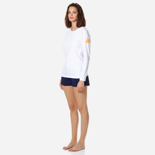 Andere Bedruckt - Unisex Rashguard T-Shirt mit elegantem Muster, Weiss supp3 Andere Bedruckt - Unisex Rashguard T-Shirt mit elegantem Muster, Weiss supp3