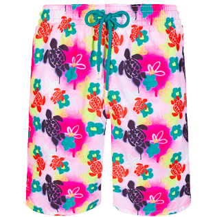 Photo de Homme CLASSIQUE LONG Imprimé - Maillot de bain homme Long 1988 Turtles Graffiti, Rose fluo vue de face Photo de Homme CLASSIQUE LONG Imprimé - Maillot de bain homme Long 1988 Turtles Graffiti, Rose fluo vue de face