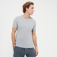 Hombre Autros Liso - Camiseta de algodón orgánico con tinte natural para hombre, Mineral vista frontal desgastada