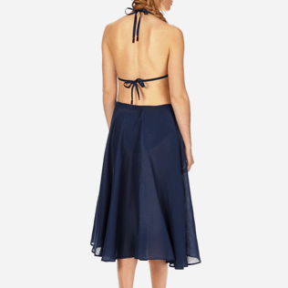 Donna Altri Unita - Gonna pareo lunga donna in voile di lino tinta unita, Blu marine supp2 Donna Altri Unita - Gonna pareo lunga donna in voile di lino tinta unita, Blu marine supp2