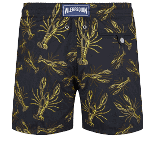 Men Embroidered Embroidered - Men Embroidered Swim Shorts Lobsters - Limited Edition, Black back view