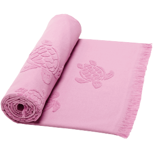 Andere Uni - Turtles Jacquard-Decke aus Frottee, Pink berries backworn Andere Uni - Turtles Jacquard-Decke aus Frottee, Pink berries backworn