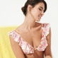 Women Underwire Printed - Women Halter Bikini Top Mandala, Camellia details view 3