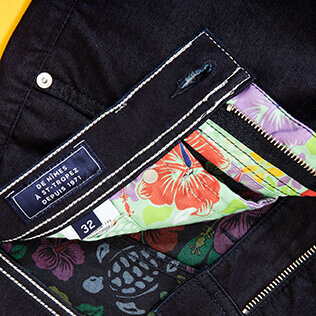 Men Others Printed - Men Bermuda Shorts Tropical Turtles, Dark denim w1 supp3 Men Others Printed - Men Bermuda Shorts Tropical Turtles, Dark denim w1 supp3