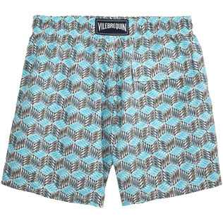 Hombre Clásico Estampado - Bañador con estampado Fishes Cube, Celeste back Hombre Clásico Estampado - Bañador con estampado Fishes Cube, Celeste back