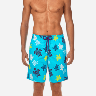 Men Long classic Printed - Tortues Multicolores Long Cut Swim shorts, Azure supp1 Men Long classic Printed - Tortues Multicolores Long Cut Swim shorts, Azure supp1