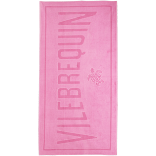 Strandtücher Uni - Solid Jacquard-Strandtuch aus Frottee, Rosa front Strandtücher Uni - Solid Jacquard-Strandtuch aus Frottee, Rosa front