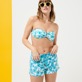 Donna Fascia Stampato - Top bikini donna a fascia Orchidees, Bianco dettagli vista 1