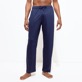 Unisex Linen Jersey Pants Solid Azul marino detalles vista 1