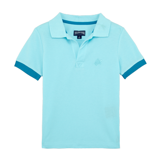 Boys Others Solid - Boys Cotton Pique Polo Shirt Solid, Aquamarine front Boys Others Solid - Boys Cotton Pique Polo Shirt Solid, Aquamarine front