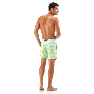 Hombre Corte Clásico Estampado - Bañador con estampado Flocked Turtles, Bleu givre backworn Hombre Corte Clásico Estampado - Bañador con estampado Flocked Turtles, Bleu givre backworn