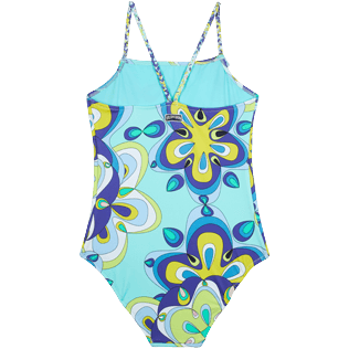 Mädchen Andere Bedruckt - Kaleidoscope Badeanzug für Mädchen, Lagune Rückansicht