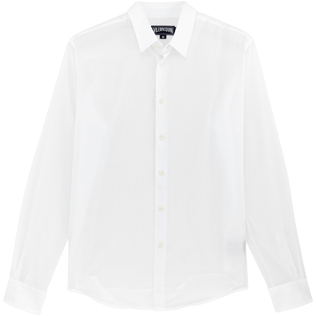 Hombre Autros Liso - Camisa en gasa de algodón con estampado liso unisex, Blanco front Hombre Autros Liso - Camisa en gasa de algodón con estampado liso unisex, Blanco front