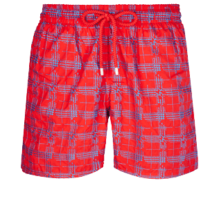 Uomo 017 Ricamato - Costume da bagno uomo ricamato Carreaux - Edizione limitata, Medicis red front Uomo 017 Ricamato - Costume da bagno uomo ricamato Carreaux - Edizione limitata, Medicis red front