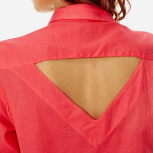 Donna Altri Unita - Camicia donna in cotone tinta unita con cut-out sul retro, Ibisco supp1 Donna Altri Unita - Camicia donna in cotone tinta unita con cut-out sul retro, Ibisco supp1