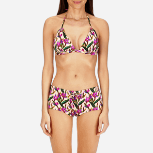 Women Tops Printed - Women Triangle Bikini Top Mini Paradise 3D, Nude supp1 Women Tops Printed - Women Triangle Bikini Top Mini Paradise 3D, Nude supp1