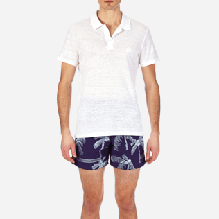 Uomo Altri Unita - Polo in jersey di lino a tinta unita, Bianco supp1 Uomo Altri Unita - Polo in jersey di lino a tinta unita, Bianco supp1