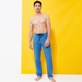 Men Others Solid - Men Cotton Linen Stretch Comfort Pants Solid, Ocean front worn view