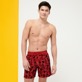 Men Ultra-light classique Printed - Men Swim Trunks Ultra-light and packable Natural Turtles Flocked, Peppers front worn view