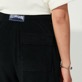 Men Others Solid - Unisex Terry Jacquard Elastic Belt Pants, Black details view 5