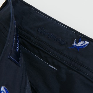 Men Others Printed - Men embroidered Bermuda Shorts 2009 Les Requins, Navy details view 3