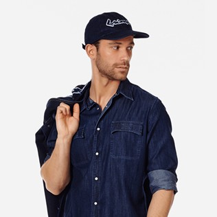 Homme AUTRES Uni - Casquette Baseball Jean homme Logo Vilebrequin Vintage, Medium denim w5 frontworn Homme AUTRES Uni - Casquette Baseball Jean homme Logo Vilebrequin Vintage, Medium denim w5 frontworn