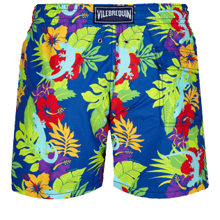 Herren Klassische Bedruckt - Men Swimwear Les Geckos, Batik blue back Herren Klassische Bedruckt - Men Swimwear Les Geckos, Batik blue back