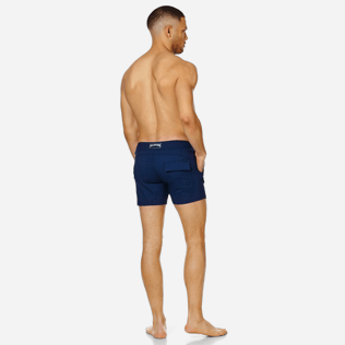 Homme CEINTURE PLATE Uni - Maillot de bain Homme Court Stretch Ceinture Plate Prince de Galles, Bleu nuit backworn Homme CEINTURE PLATE Uni - Maillot de bain Homme Court Stretch Ceinture Plate Prince de Galles, Bleu nuit backworn