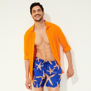 Men Ultra-light classique Printed - Men Swim Trunks Ultra-light and packable Sand Starlettes, Sea blue details view 2