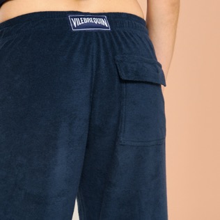 Hombre Autros Liso - Pantalones con cinturilla elástica en tejido terry de jacquard unisex, Azul marino detalles vista 3