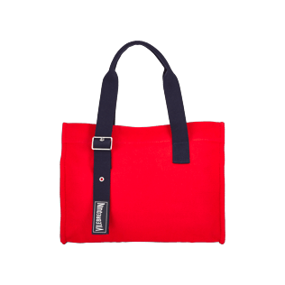 Bags Solid - Small Solid Cotton beach bag, Poppy red front Bags Solid - Small Solid Cotton beach bag, Poppy red front