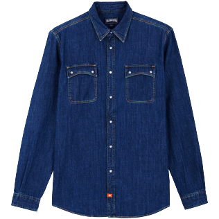 Homme AUTRES Uni - Chemise Western homme en jean manches longues, Med denim w2 front Homme AUTRES Uni - Chemise Western homme en jean manches longues, Med denim w2 front
